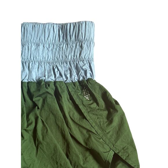 Free People Movement Green Blue Ruched Panty Athletic Running Shorts S Workout - Picture 4 of 4